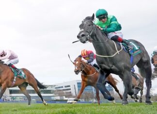 Dr Zempf ridden by Colin Keane wins the Ballylinch Stud 'Red Rocks' 2,000 Guineas Trial Stakes during the Ballyinch Stud Classic Trials Day at Leopardstown Racecourse, Dublin. Picture date: Saturday April 2, 2023.