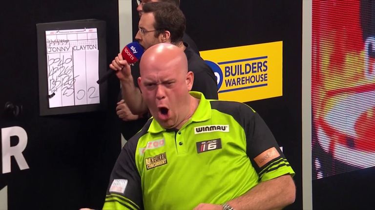 Van Gerwen produced this massive 152-game exit against Clayton in an epic quarter-final